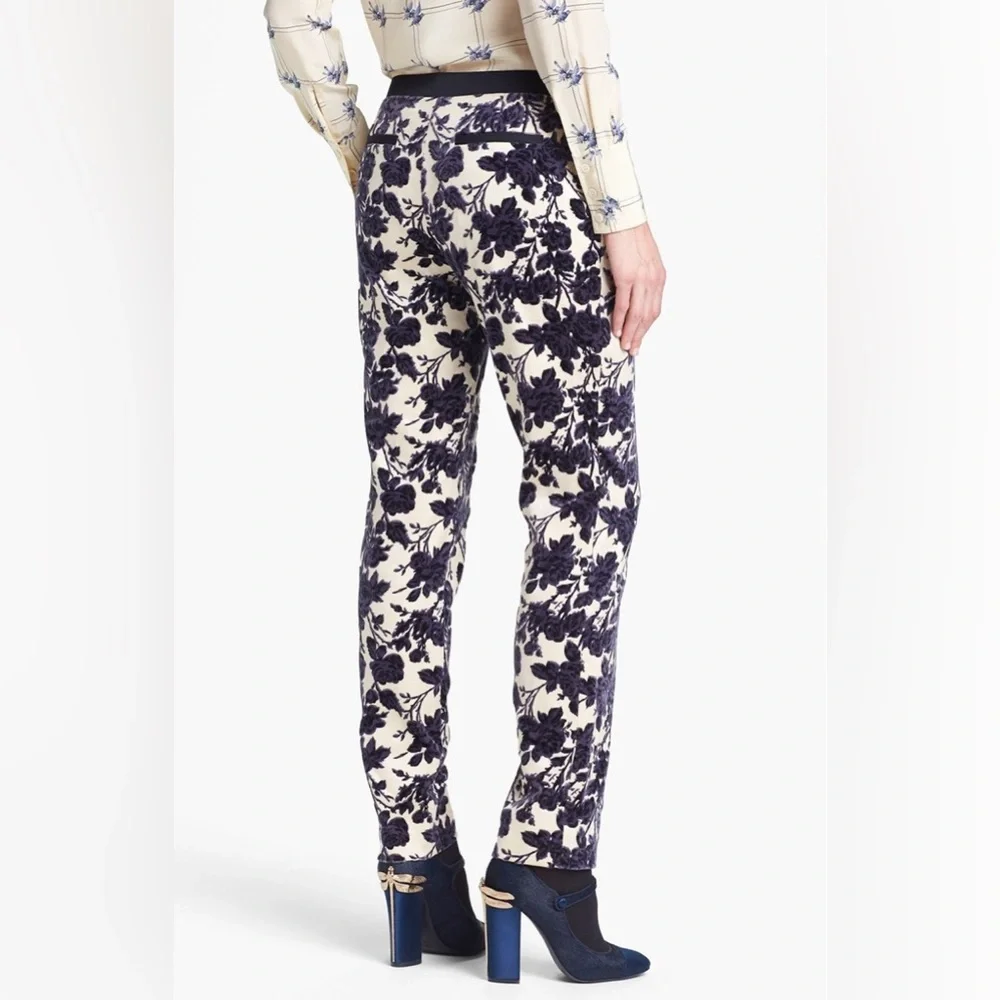 NWOT Tory Burch Dayton Flocked Pants